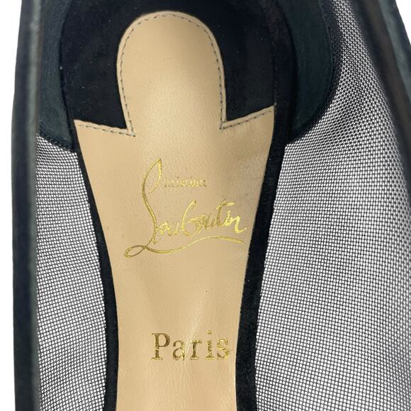Christian Louboutin Galativi Suede Mesh Pointed Toe Flats Black Size 37 - Picture 13 of 13